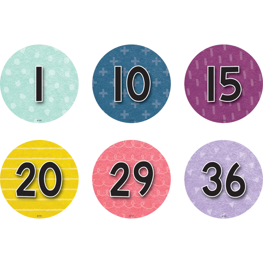 Teacher Created Resources Spot On Floor Markers Oh Happy Day Numbers 1-36, 4" (TCR 77513)