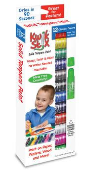 The Pencil Grip Kwik Stix Solid Tempura Paint, Set of 12 Classic Colors (TPG-602)