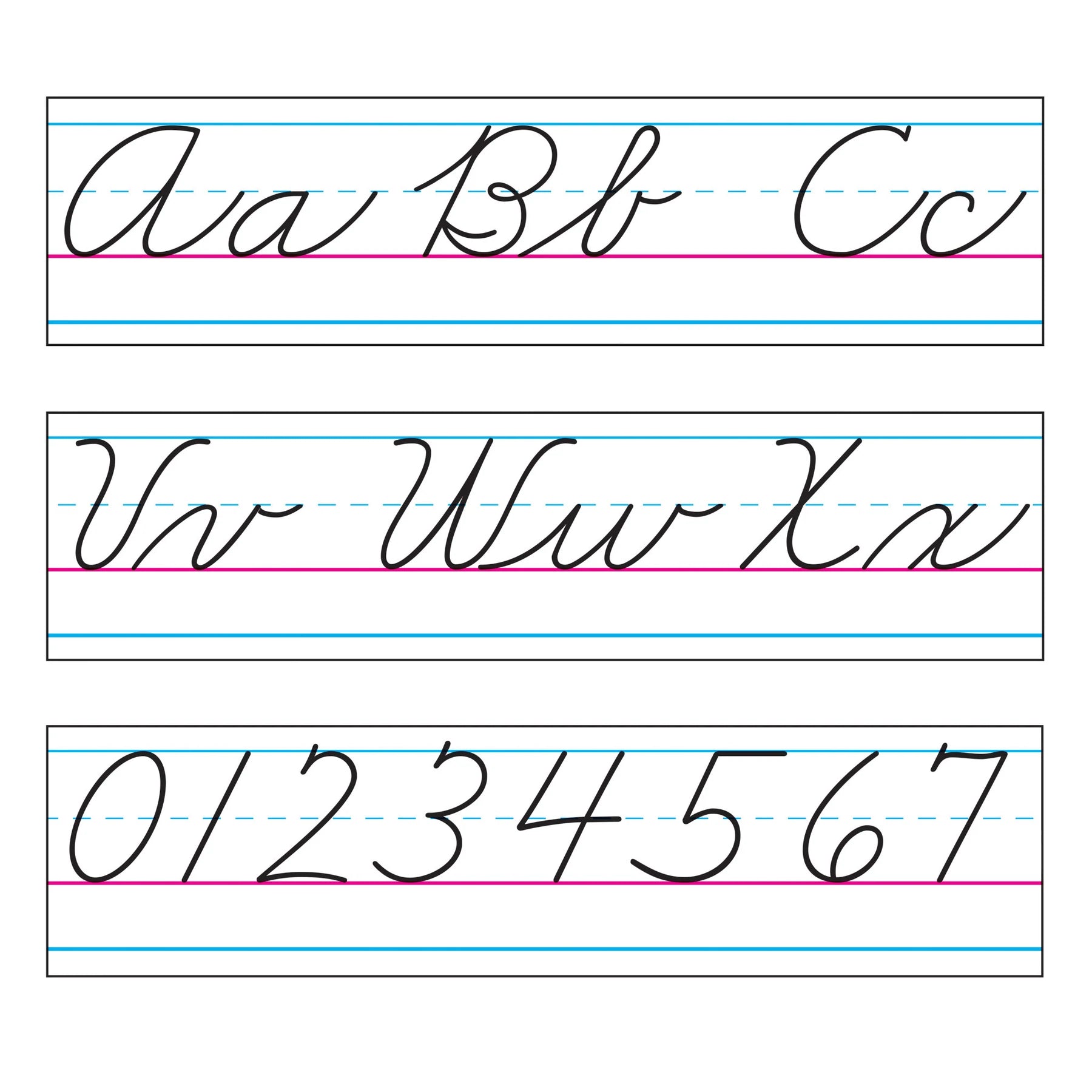 Trend Basic Alphabet Zaner-Bloser Cursive Bulletin Board Set (T1859)