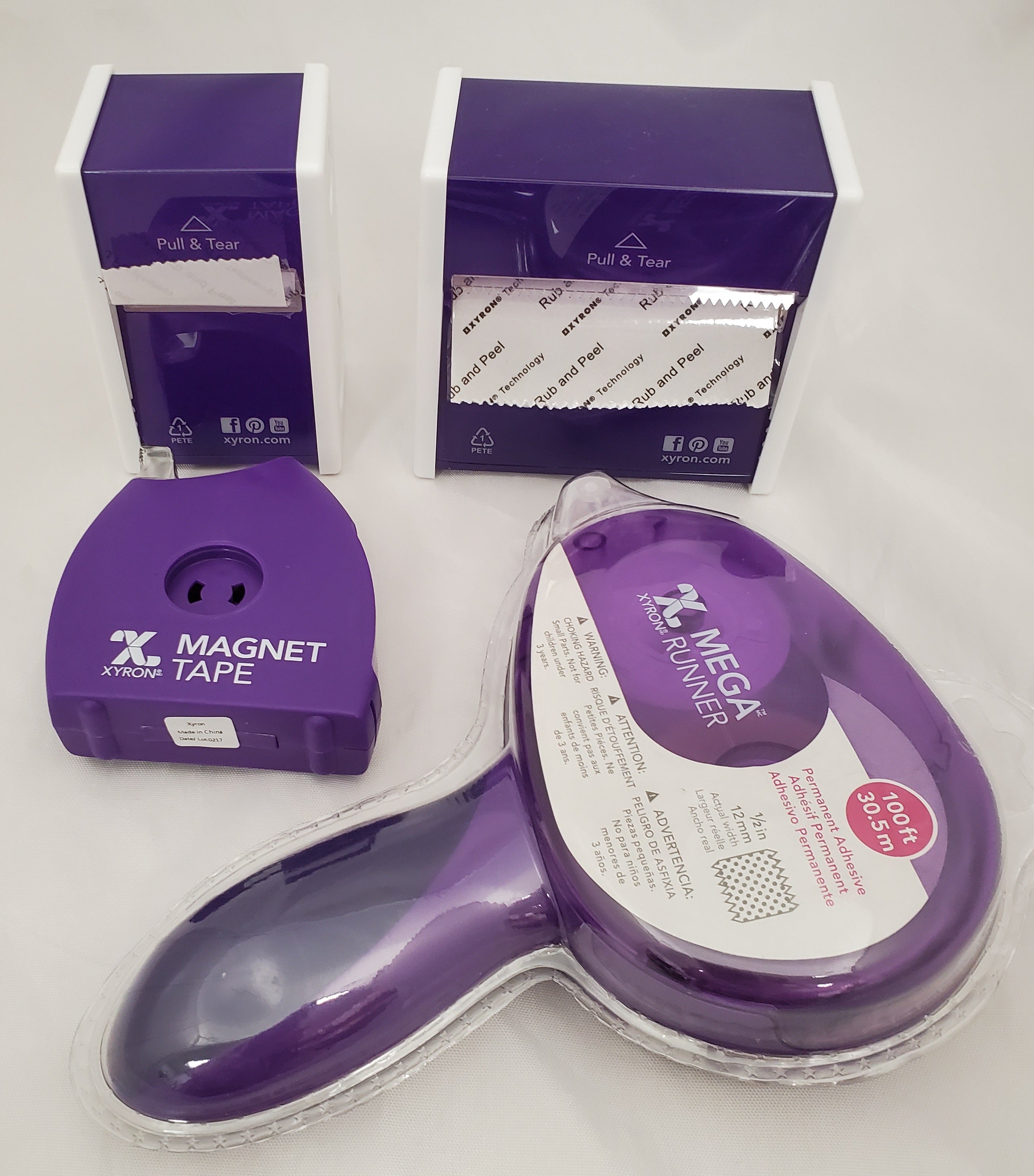 Xyron Disposable 3" & 1.5" Sticker Makers, Magnet Tape, Mega Runner Adhesive Bundle