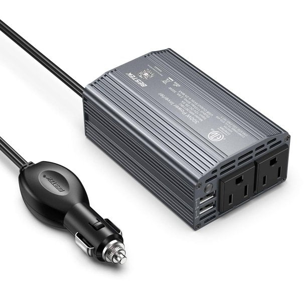 BESTEK 300W Power Inverter DC 12V to 110V AC Car Inverter with 4.2A Dual USB Car Adapter