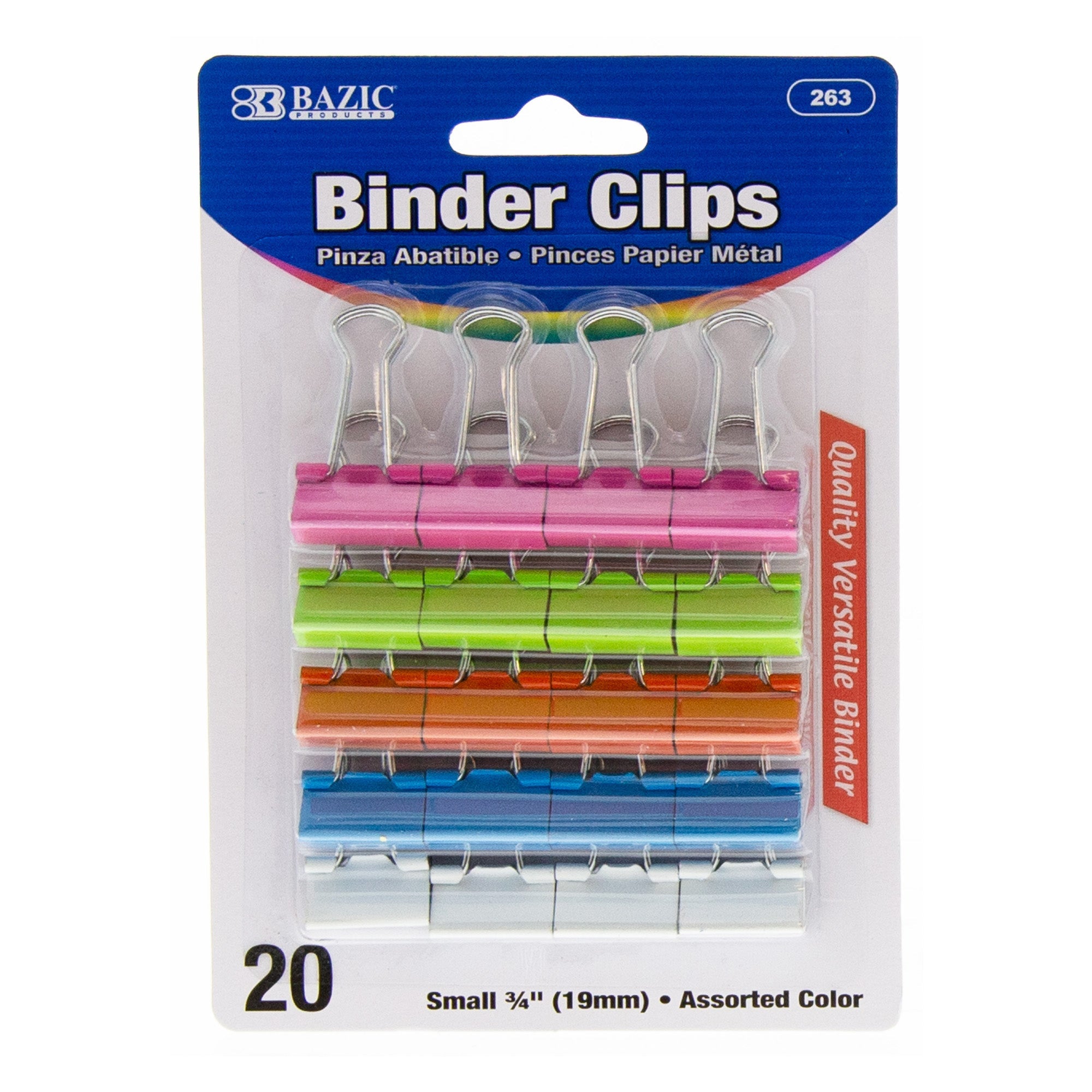 BINDER CLIP - BAZIC ASSORTED SIZE COLOR