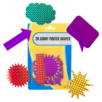 POSTER 5ASST SHAPES 20CT