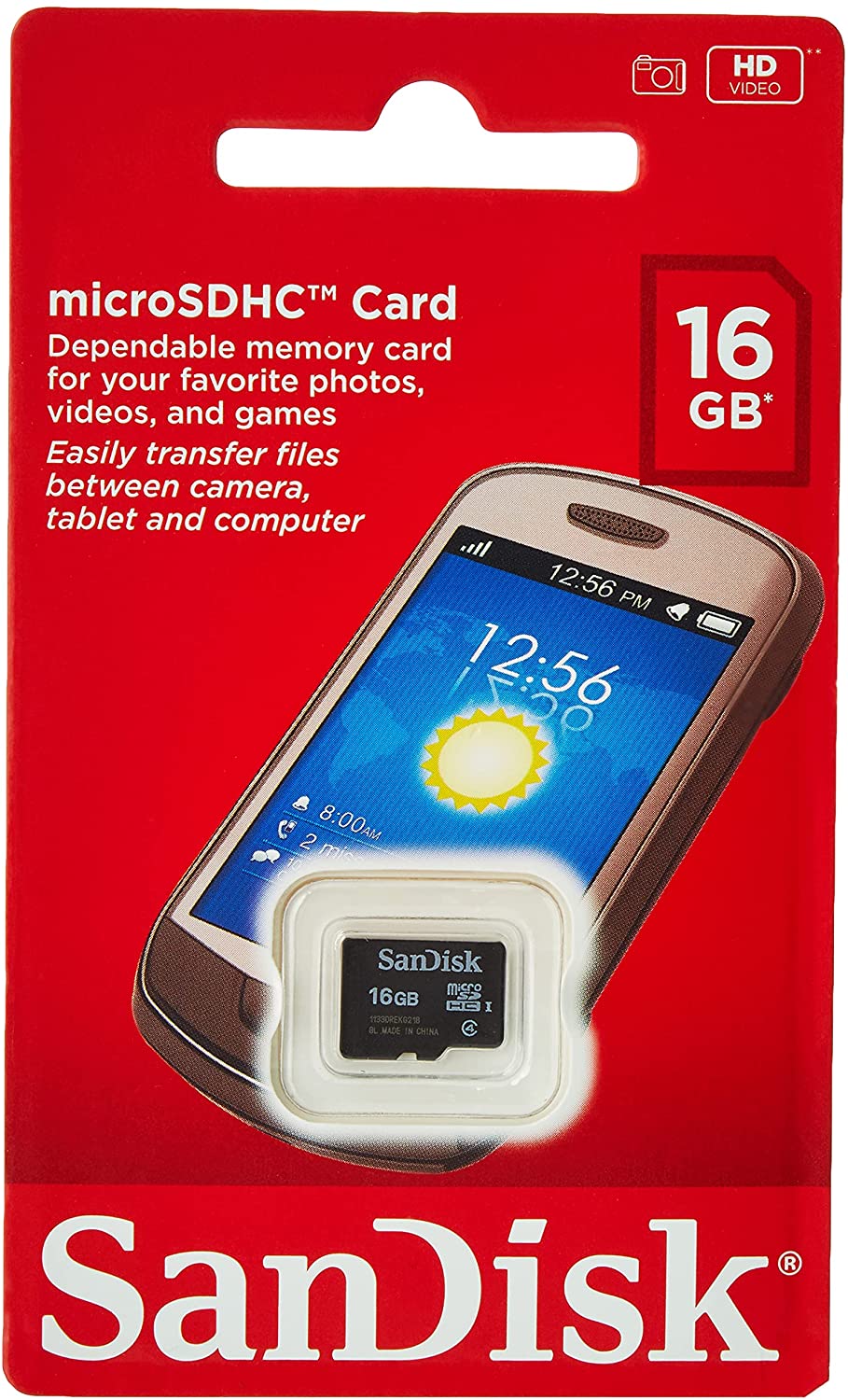 SANDISK MICROSD 16GB CLASE 4 WITH SD ADAPTER SDHC CARD