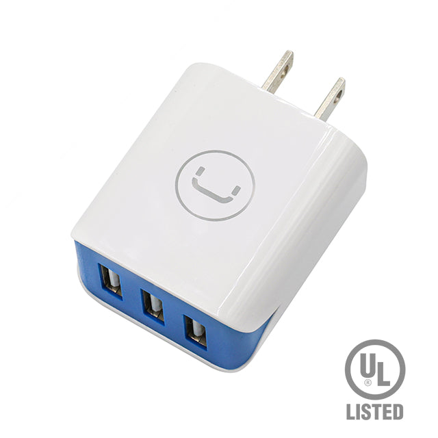 Unno Tekno Wall Charger Triple USB 3.1A UL Approved