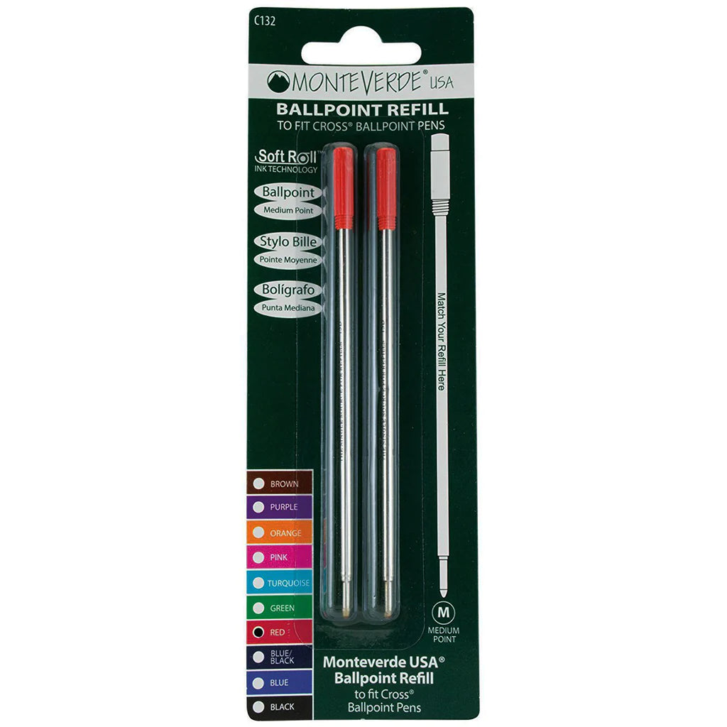 Cross Ballpoint Refills by Monteverde USA - Red Medium (2 ea)