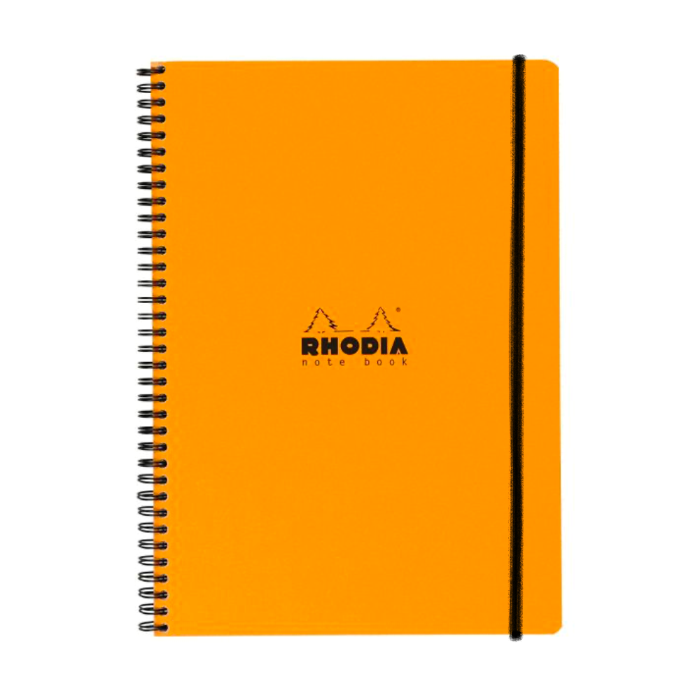 Rhodia #19 Elasti Wirebound A4  Lined with Margin Notebook - Orange