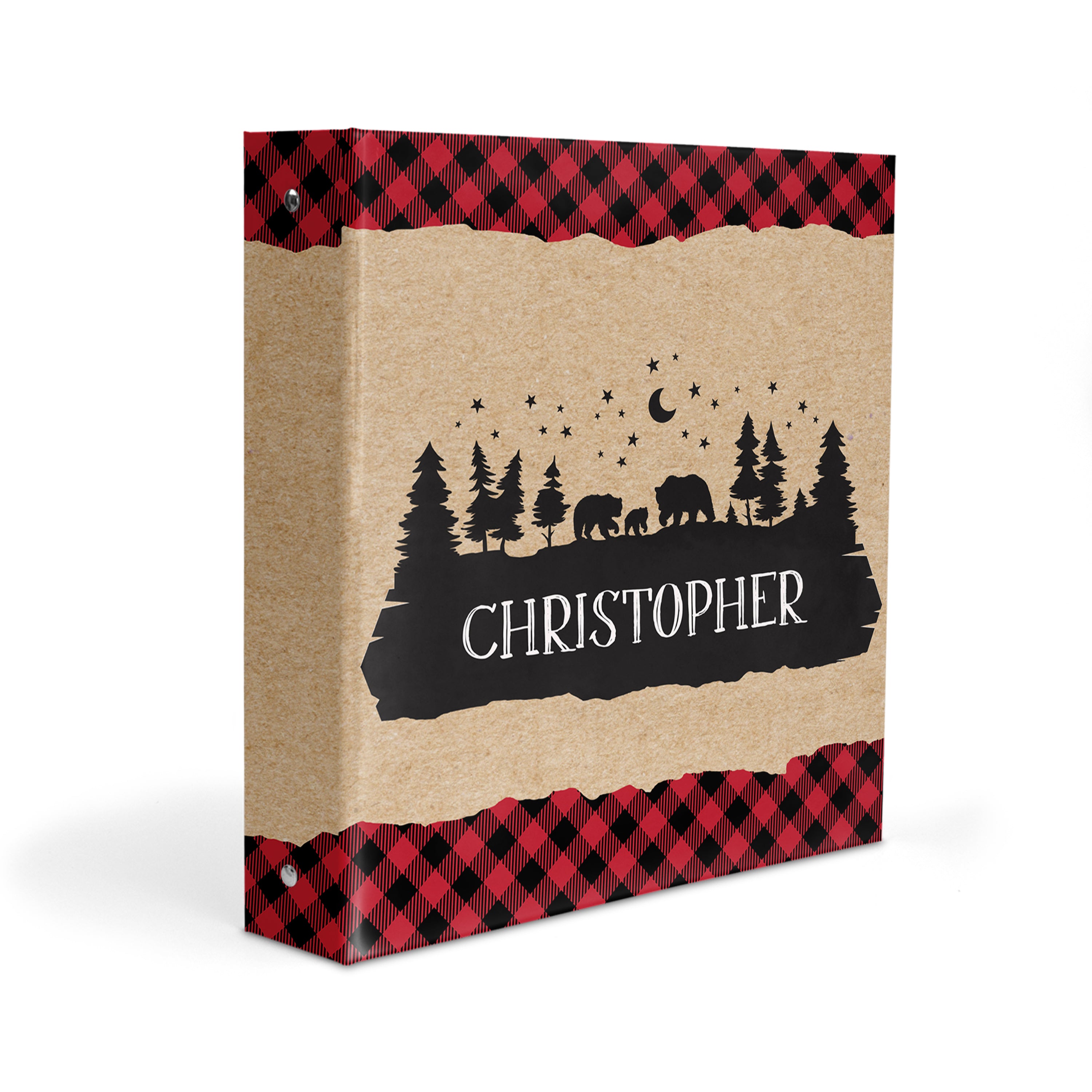 Bear Camping Camp Personalized Custom 2" 3 Ring Binder  School Office Supplies