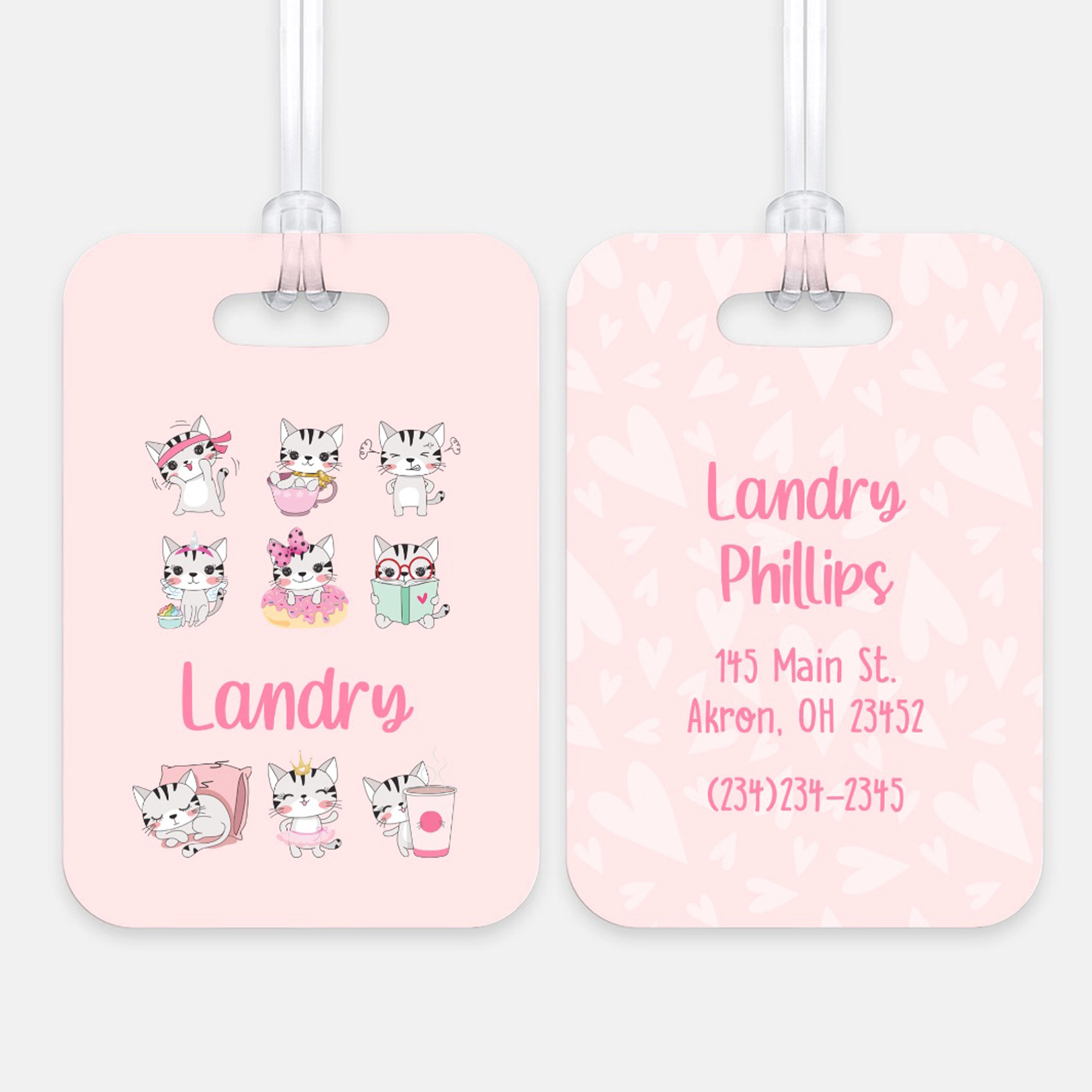 Cat Kitten Luggage Bag Tag Personalized CustomAluminum Tag