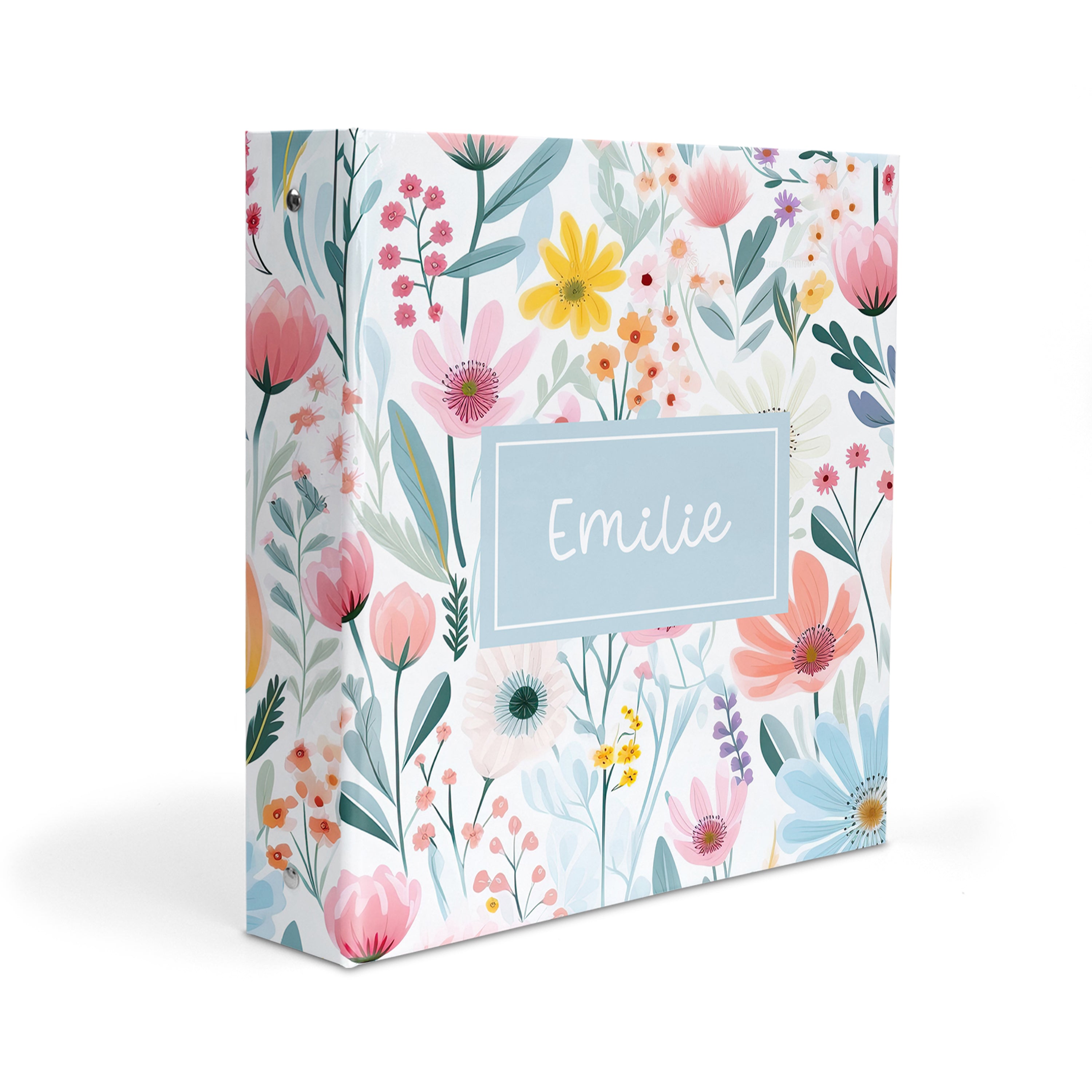 Pastel Flowers Personalized Custom 2" 3 Ring Binder  School Office Supplies