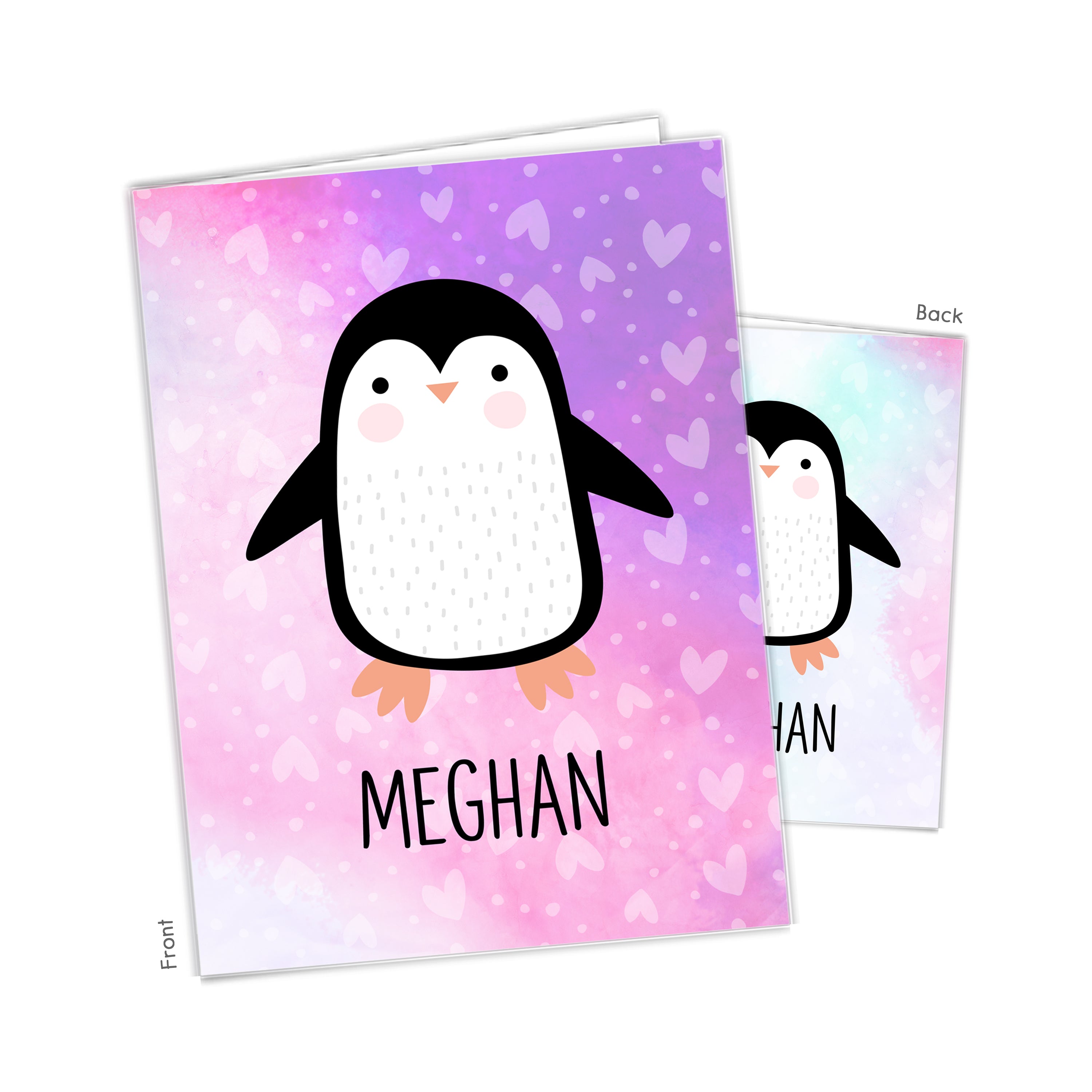 Penguin Personalized Custom 2-Pocket Folder  School Office Supplies1 - 2Pocket Folder