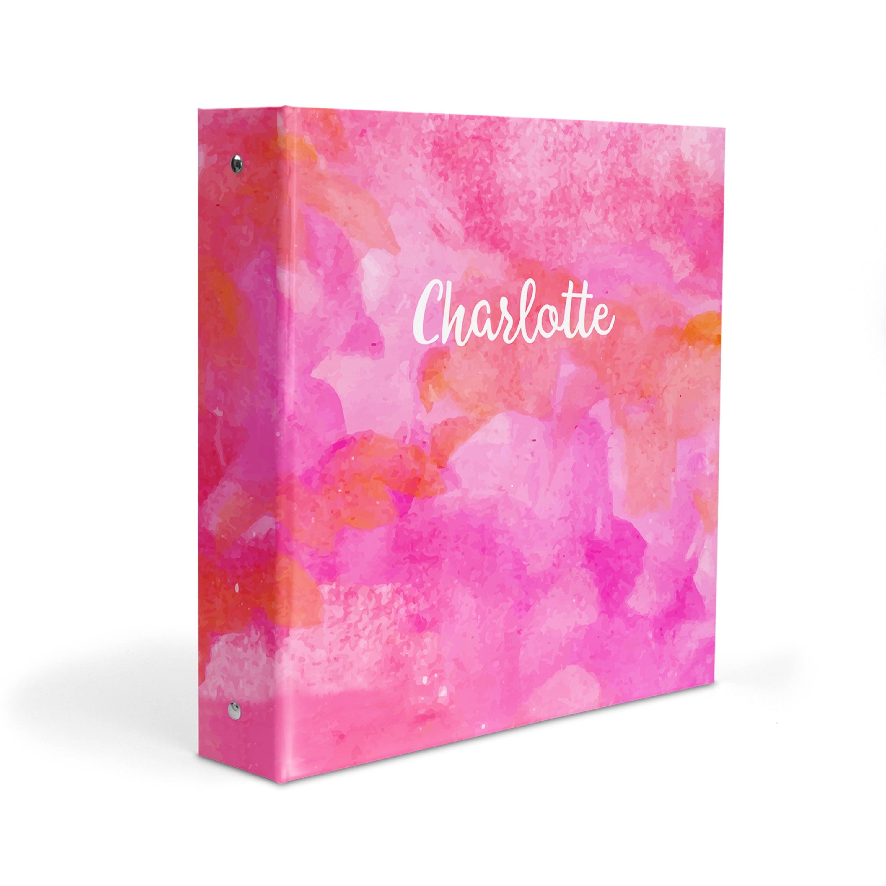 Pink Orange Abstract Personalized Custom 2" 3 Ring Binder  School Office Supplies