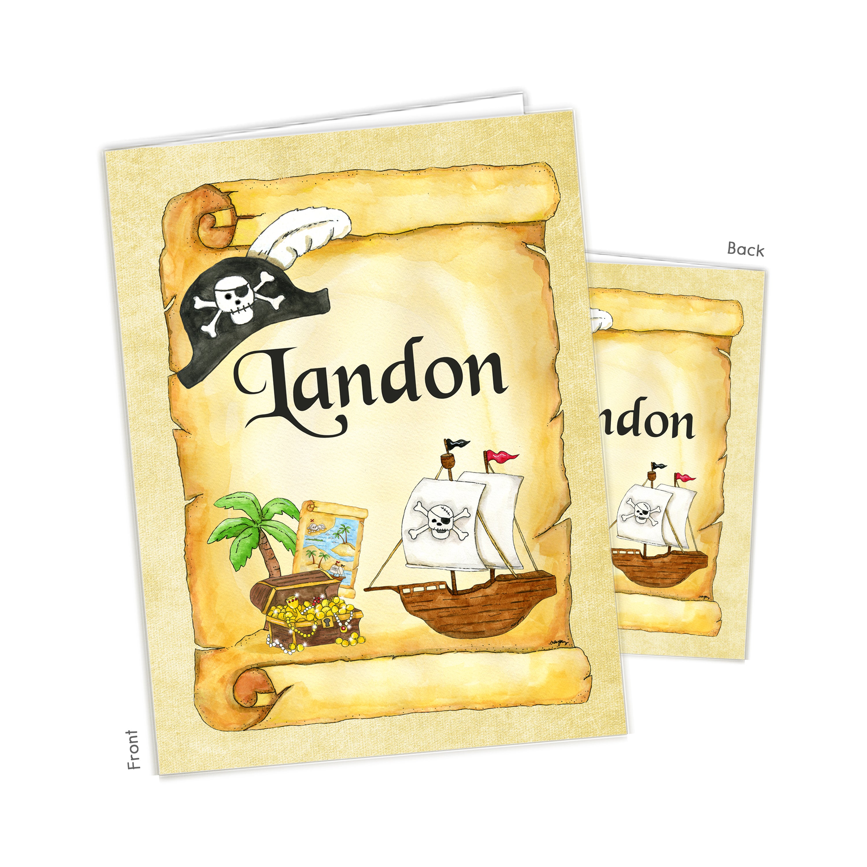 Pirate Personalized Custom 2-Pocket Folder  School Office Supplies1 - 2Pocket Folder