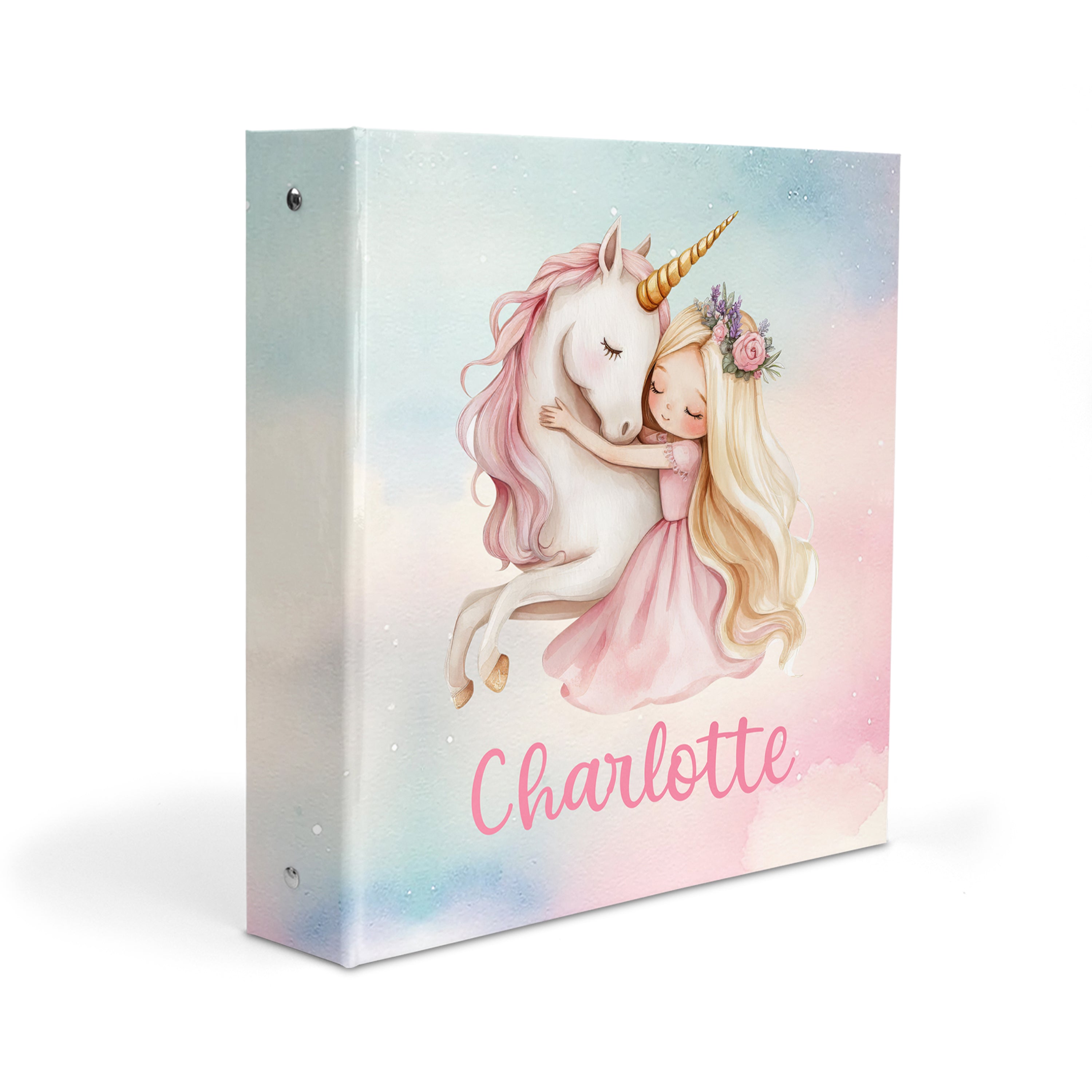 Princess Unicorn Rainbow Personalized Custom 2" 3 Ring Binder  School Office Supplies