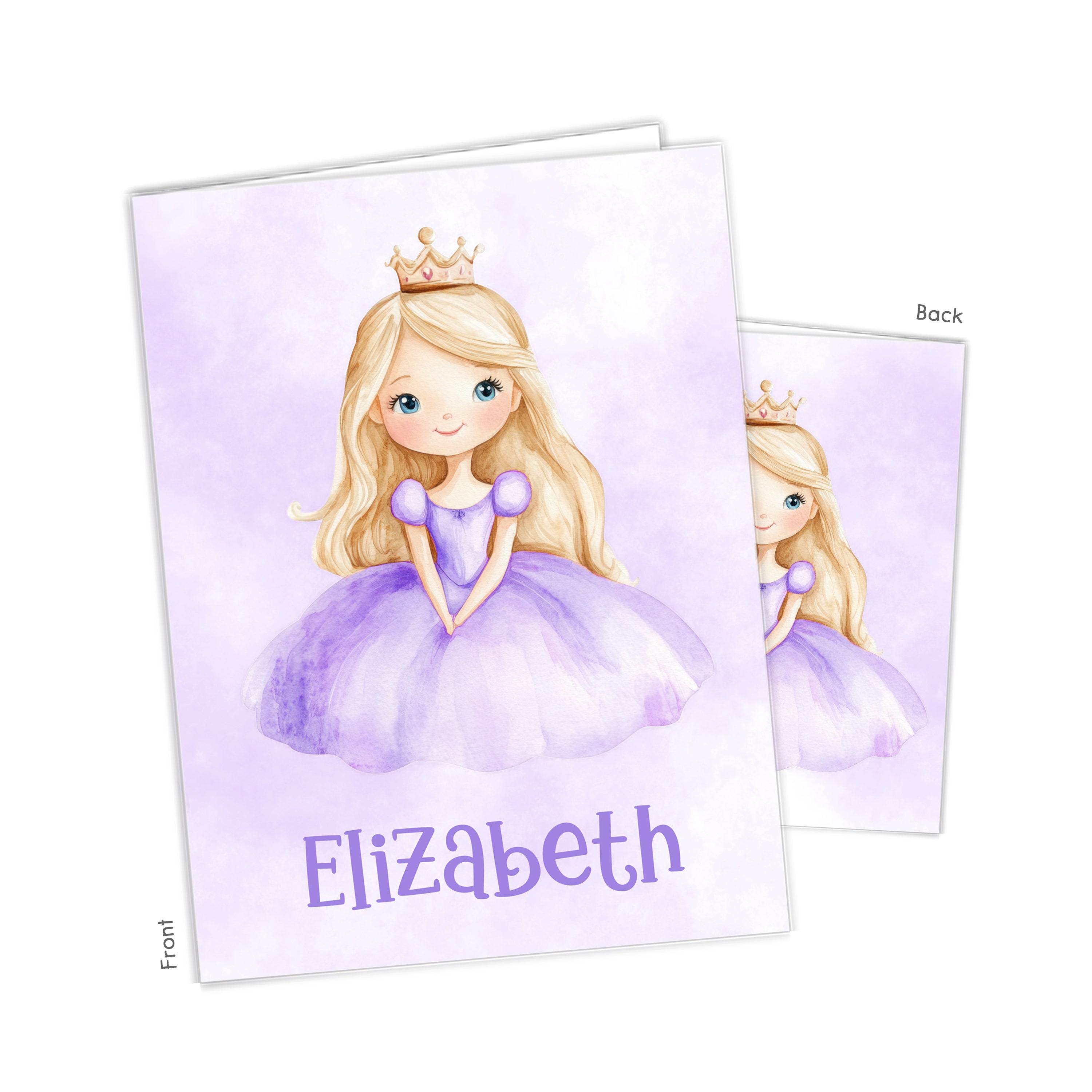 Purple Princess Personalized Custom 2-Pocket Folder  School Office Supplies1 - 2Pocket Folder