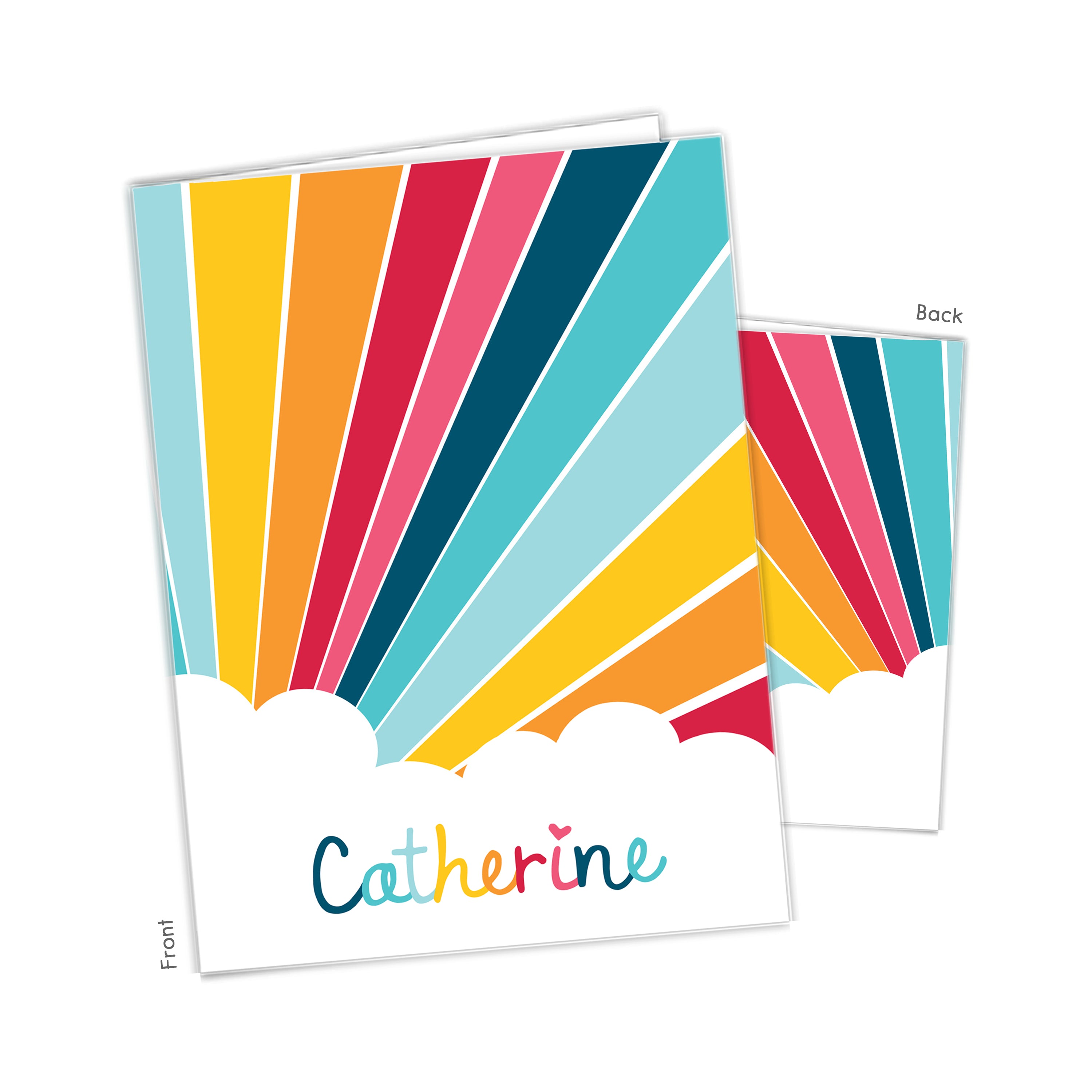 Rainbow Sky Personalized Custom 2-Pocket Folder  School Office Supplies1 - 2Pocket Folder