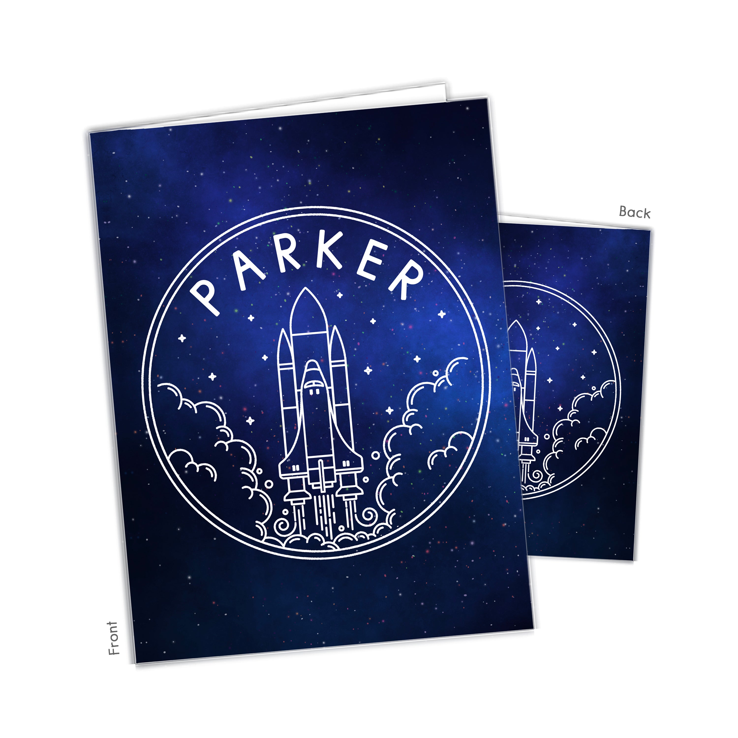Rocket Ship Personalized Custom 2-Pocket Folder  School Office Supplies1 - 2Pocket Folder