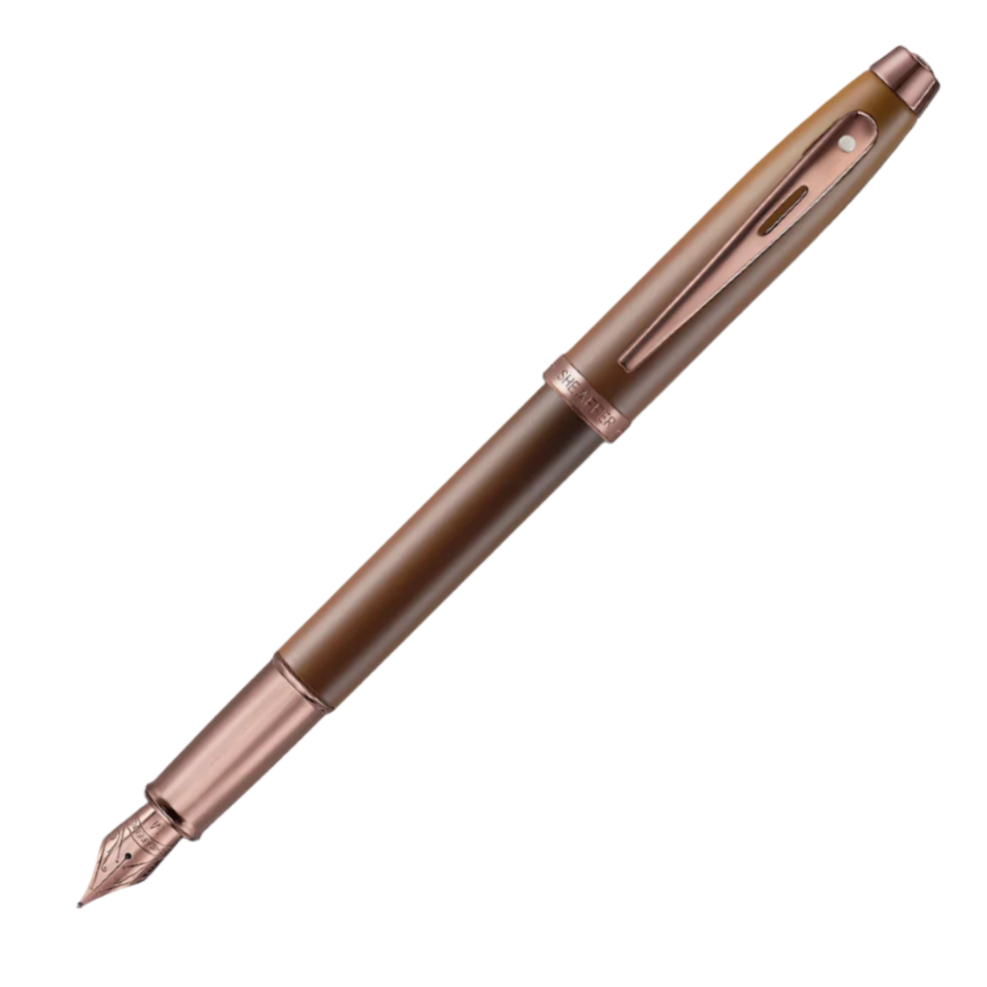 Sheaffer 100 Coffee Edition Fountain Pen - Matt Brown with PVD TrimFine
