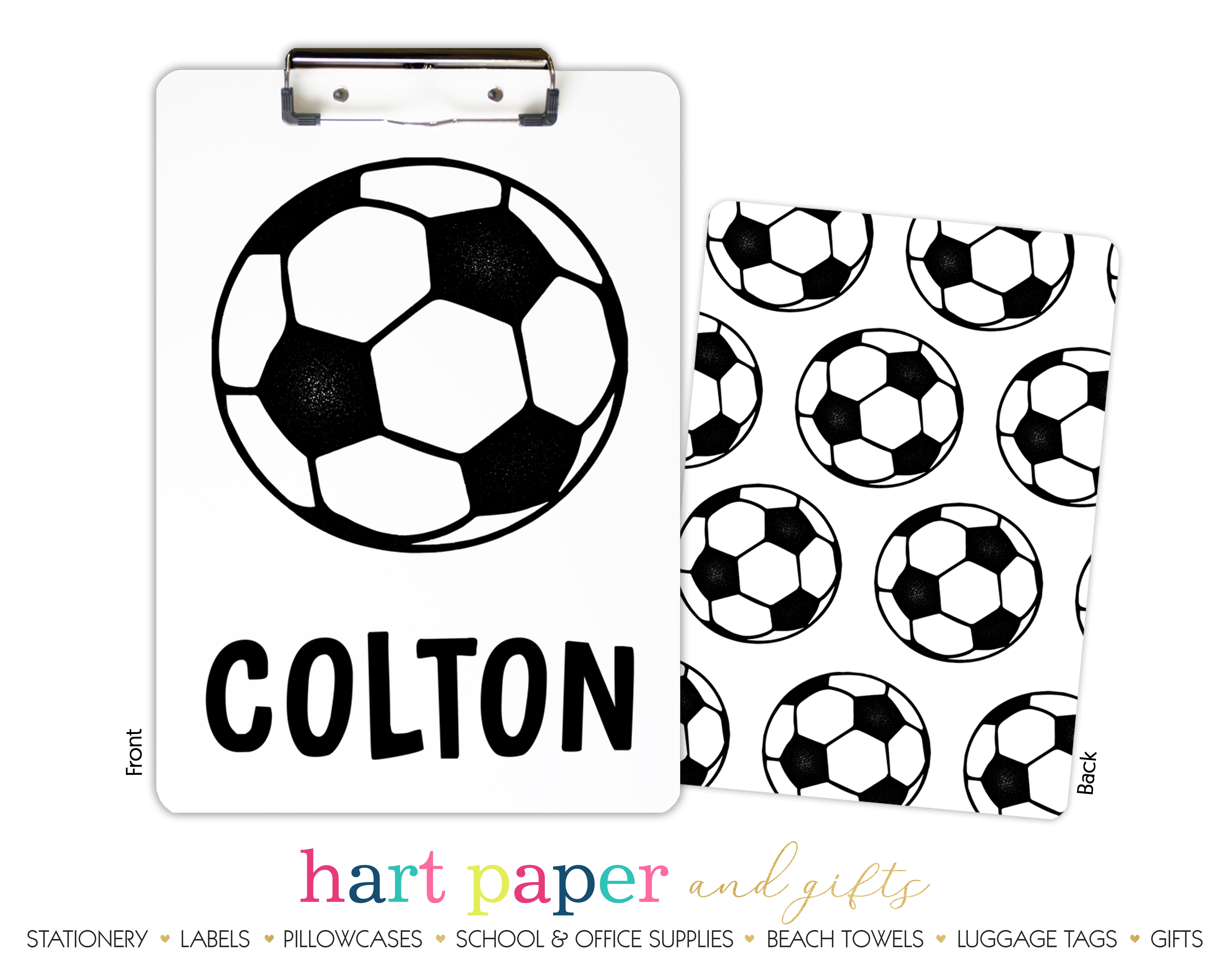 Soccer Ball Personalized Custom Clipboard  School Office Supplies2 Sided Clipboard - Printing on Both Sides