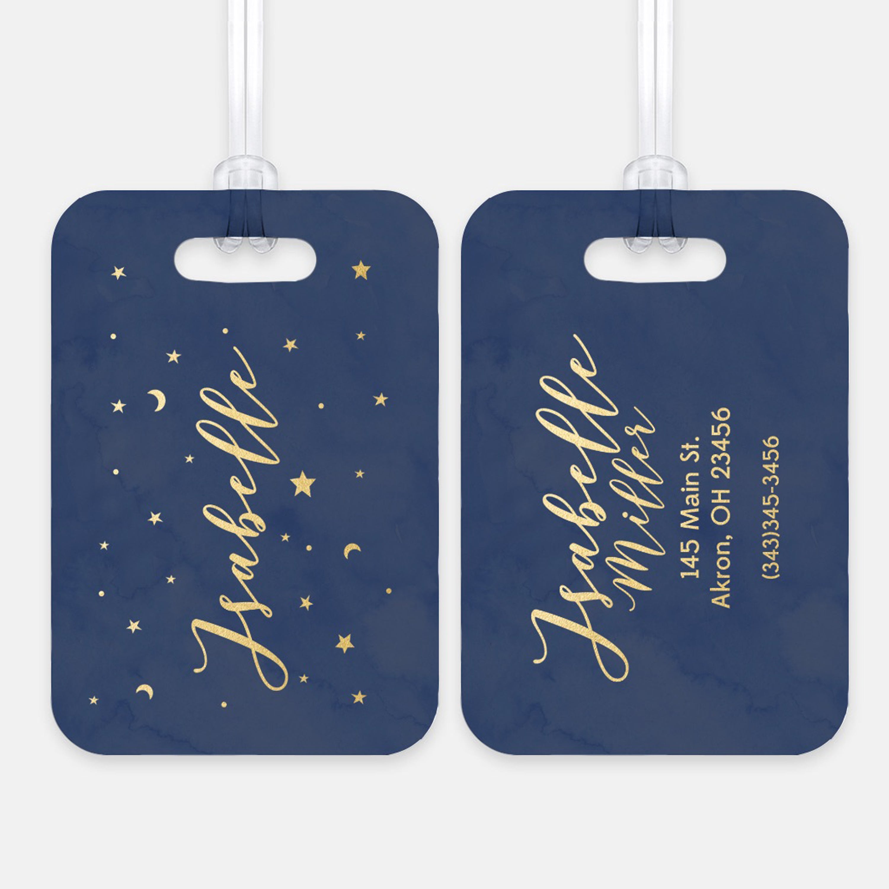 Stars Moon Space Luggage Bag Tag Personalized CustomAluminum Tag