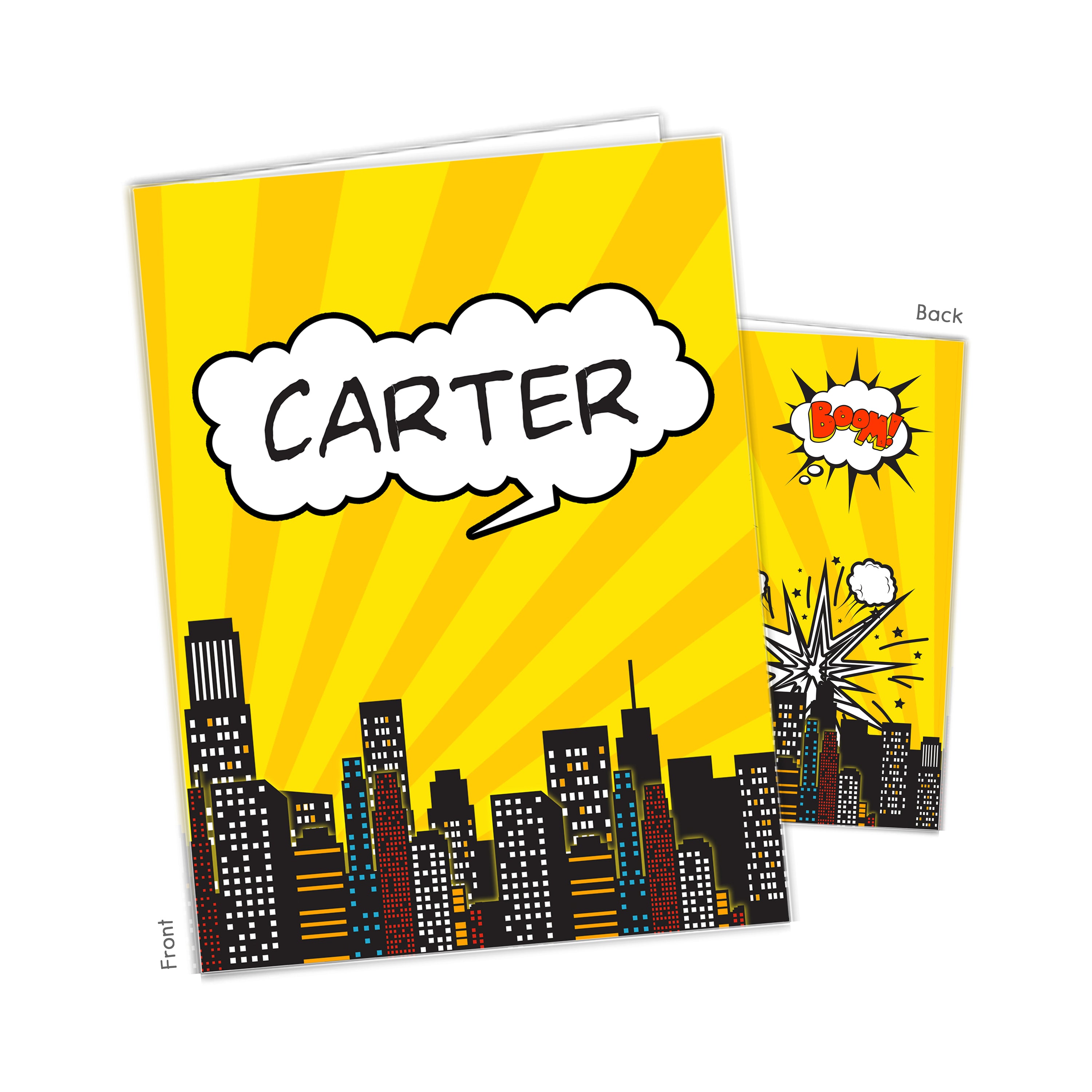 Superhero Personalized Custom 2-Pocket Folder  School Office Supplies1 - 2Pocket Folder