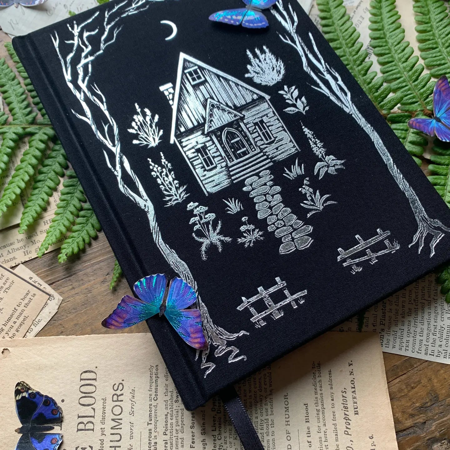 The Creeping Moon B6 Lined Notebook - The Grimoire - Silver