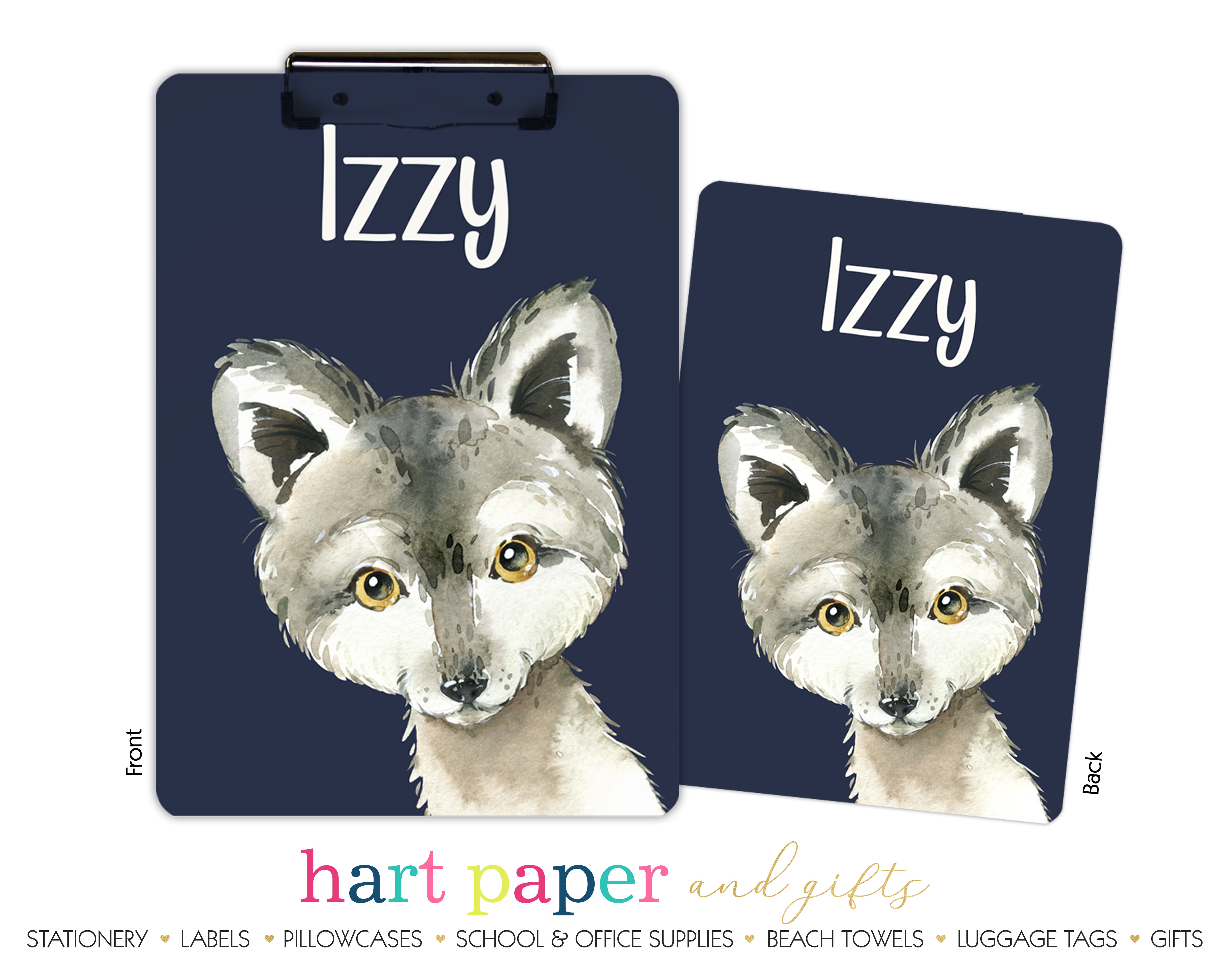 Wolf Personalized Custom Clipboard  School Office Supplies2 Sided Clipboard - Printing on Both Sides
