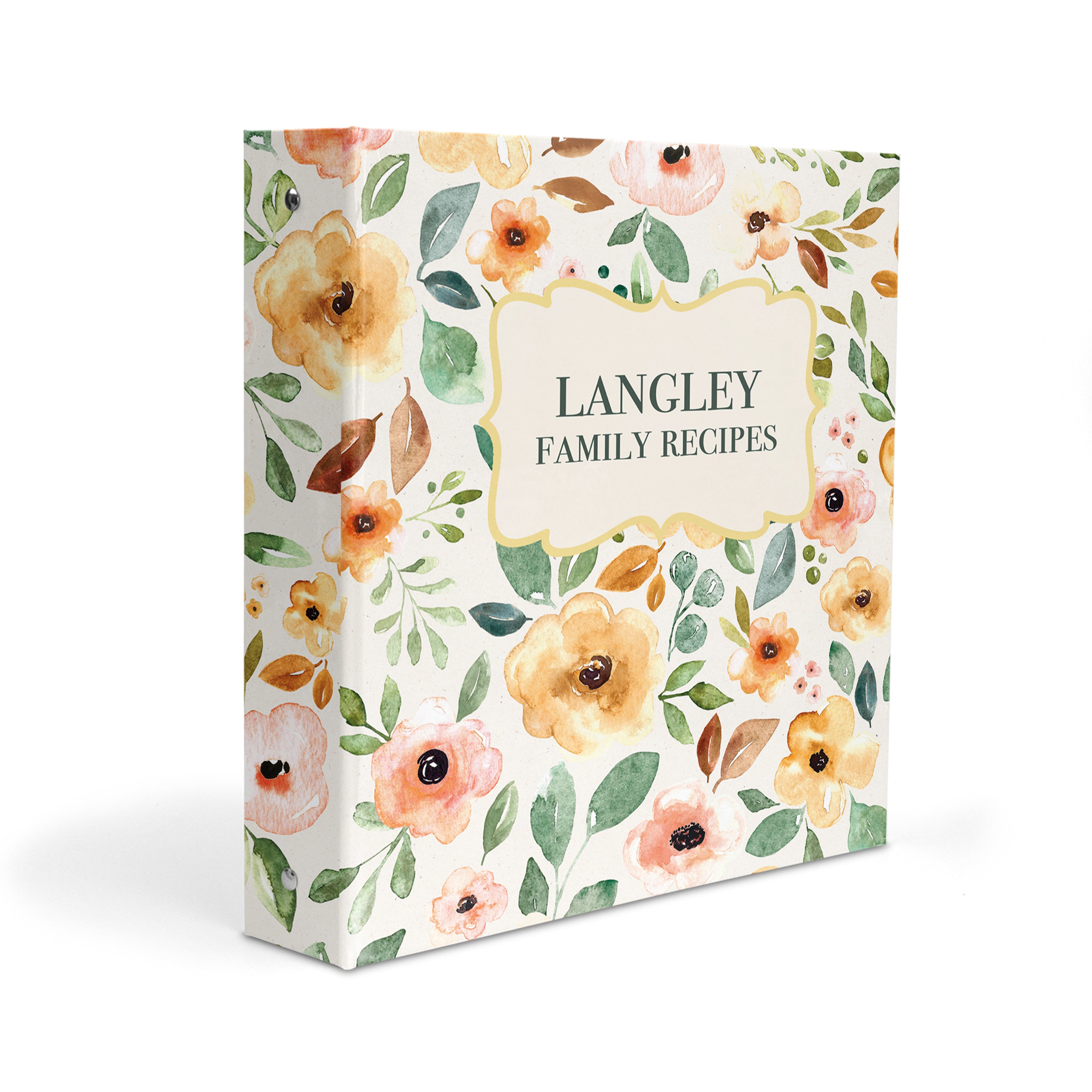 Yellow Flowers Personalized Custom 2" 3 Ring Recipe Book BinderBinder Only