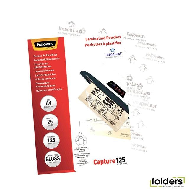 Fellowes Laminating Pouches A4 Gloss 125 Micron Pack 25