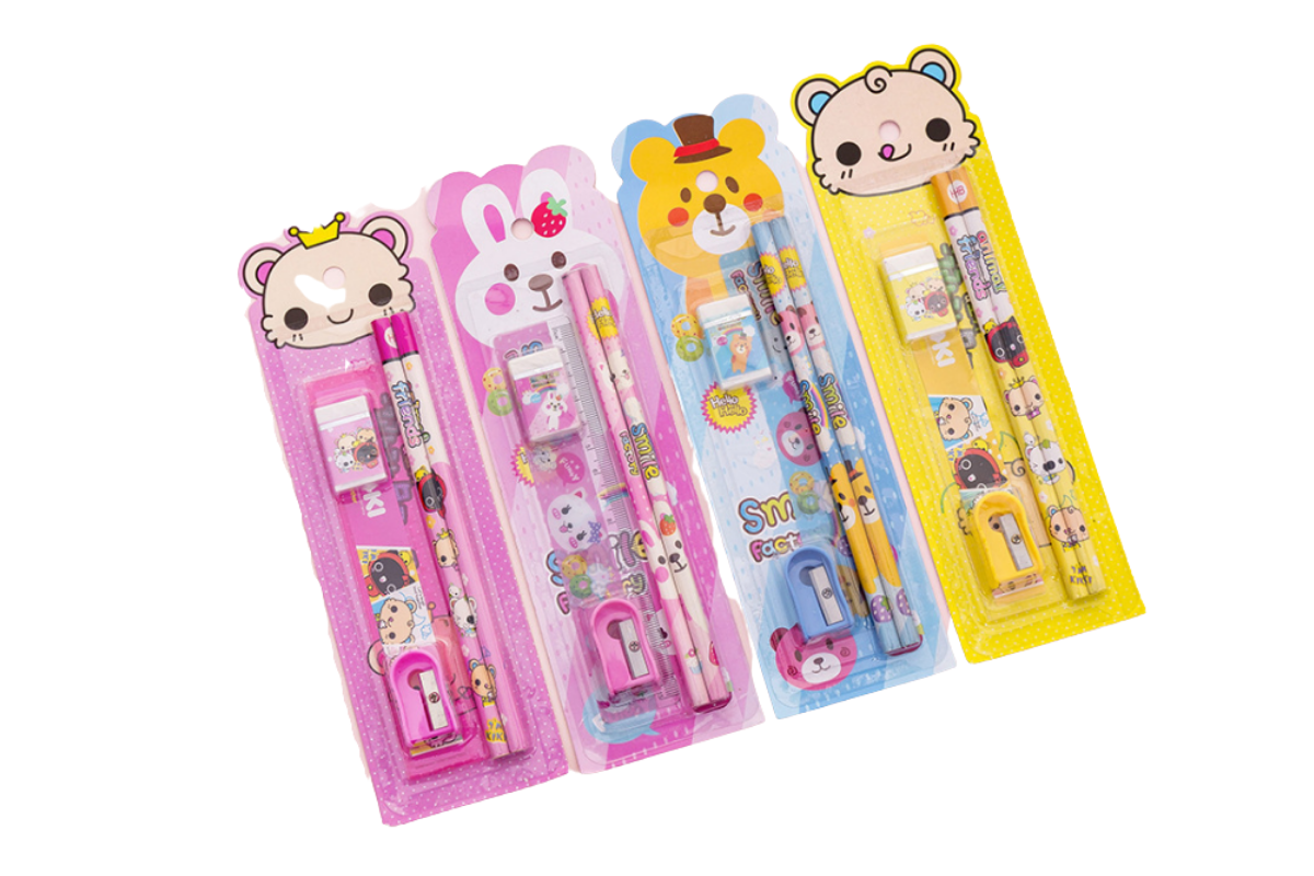 5 Piece Animal Theme Stationery SetAssorted