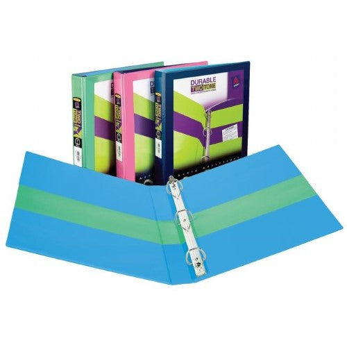 TWO-TONE DURABLE VIEW BINDER 1.5" ASSORTED COLORS