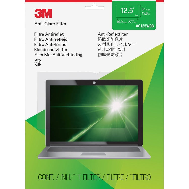 3M Anti-Glare Filter Clear, Matte [SKU - MMMAG125W9B]EA
