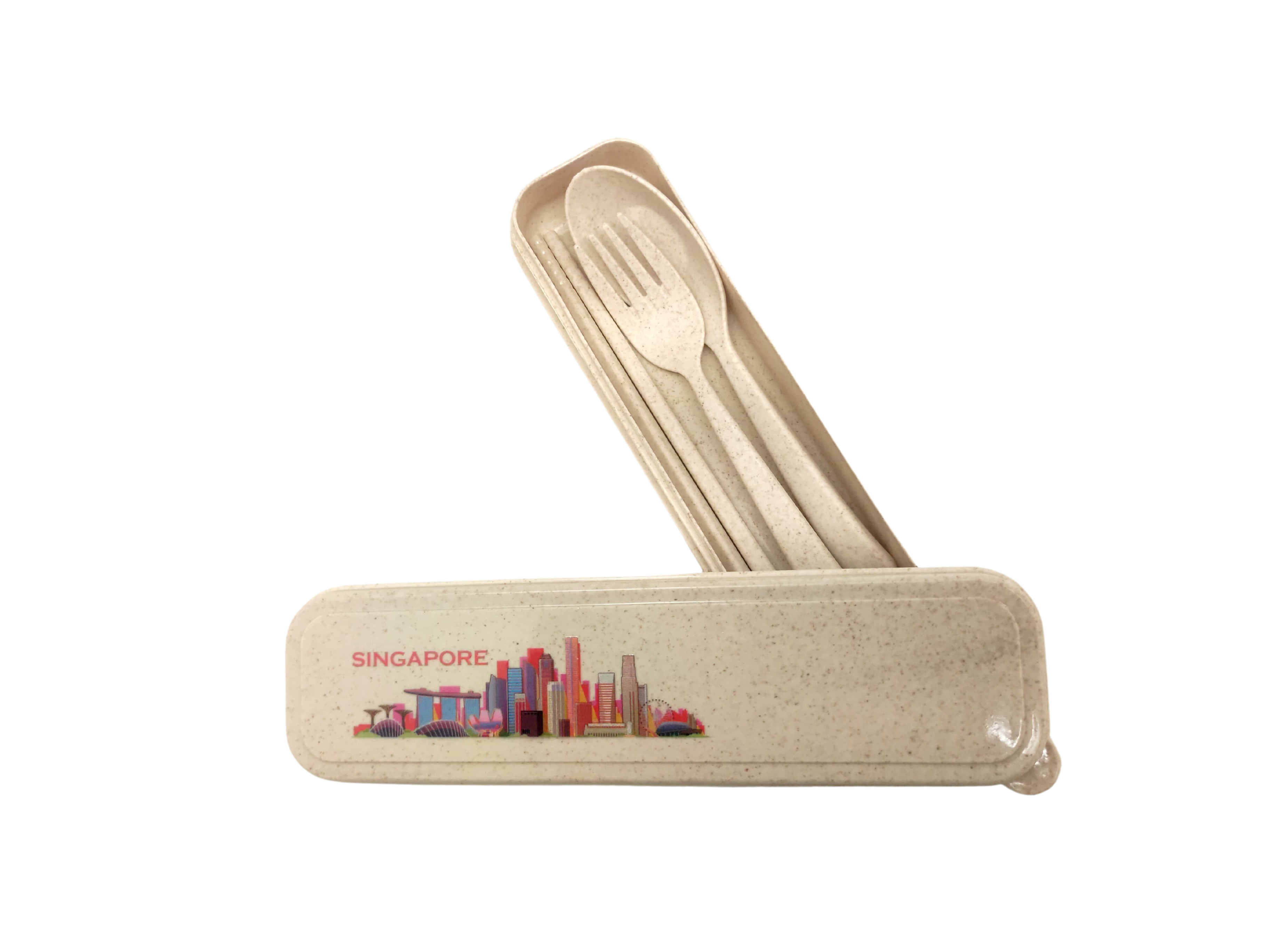 Singapore Theme Design Eco-Friendly Cutlery Set