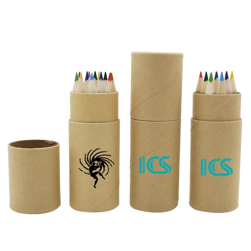 Small Colour Pencil Set In Eco-Friendly Cardboard Tube (12)2000 