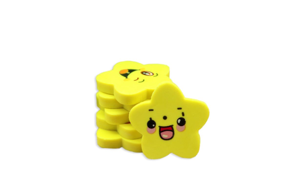 Star Smiley Emoji 3 Piece Eraser SetAssorted