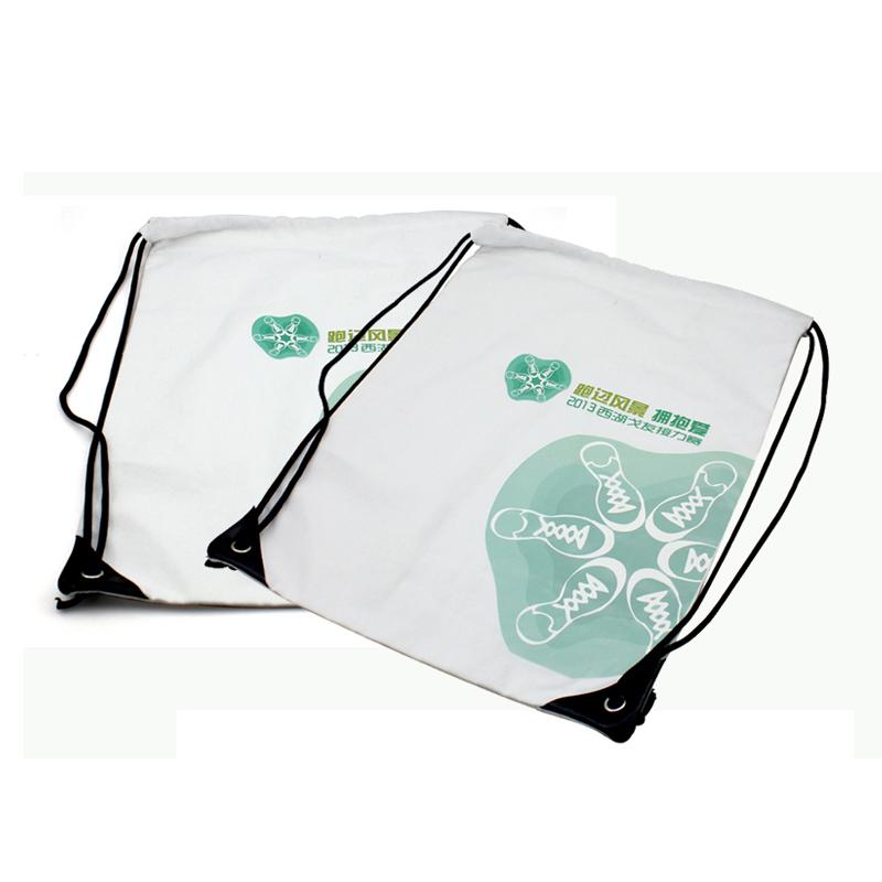 Thin White Canvas Drawstring Bag5000 