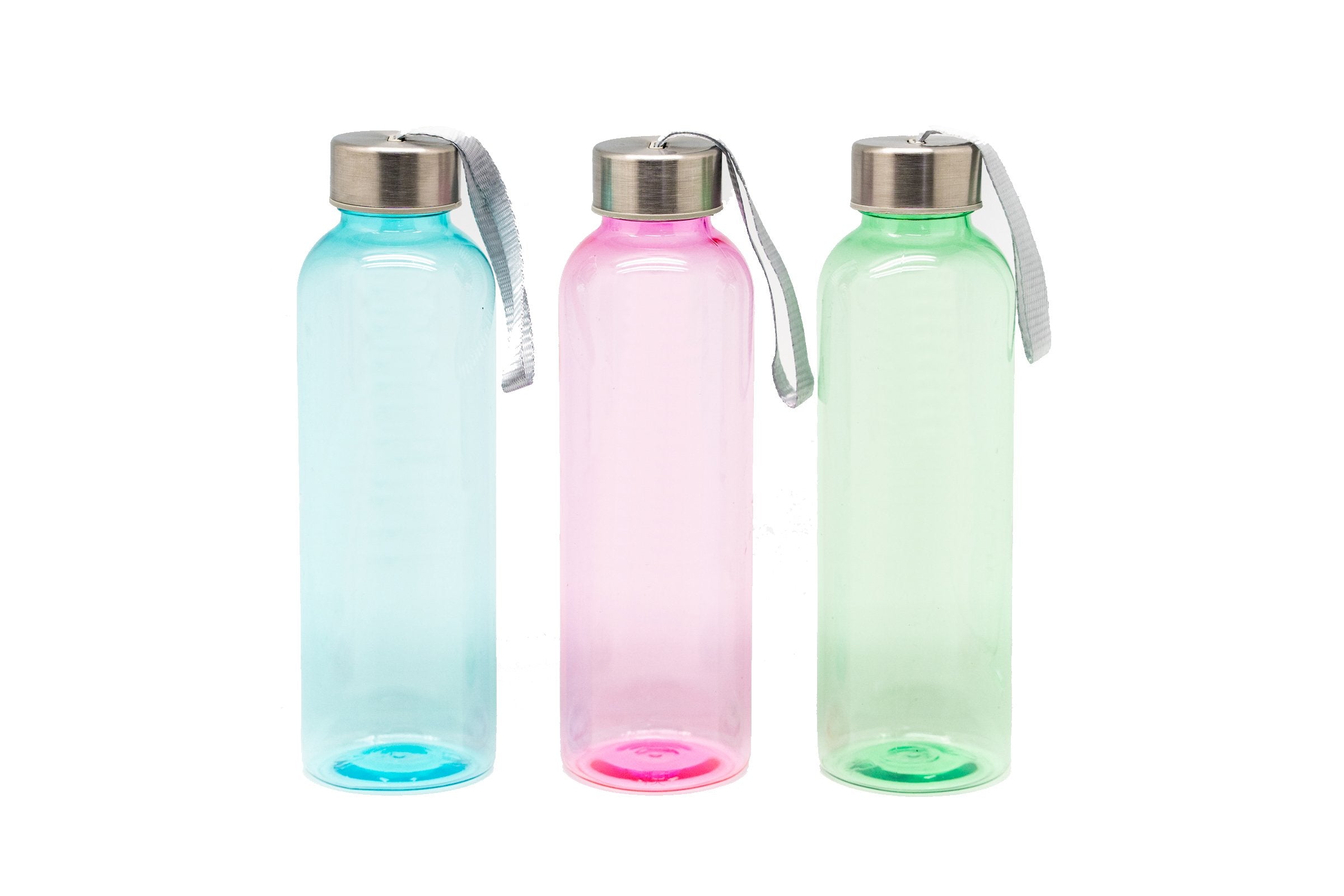 Transparent Water Bottle With Silver CapAssorted
