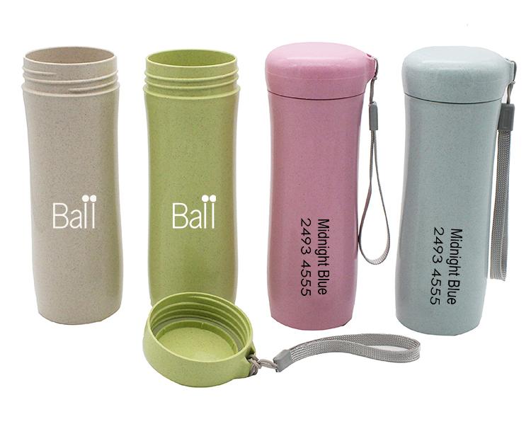 Wheat Fibre Drinking Bottle With Thin Cloth Strap1000 