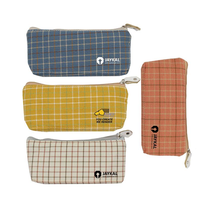 Zippered Pouch With Checkered Design500 