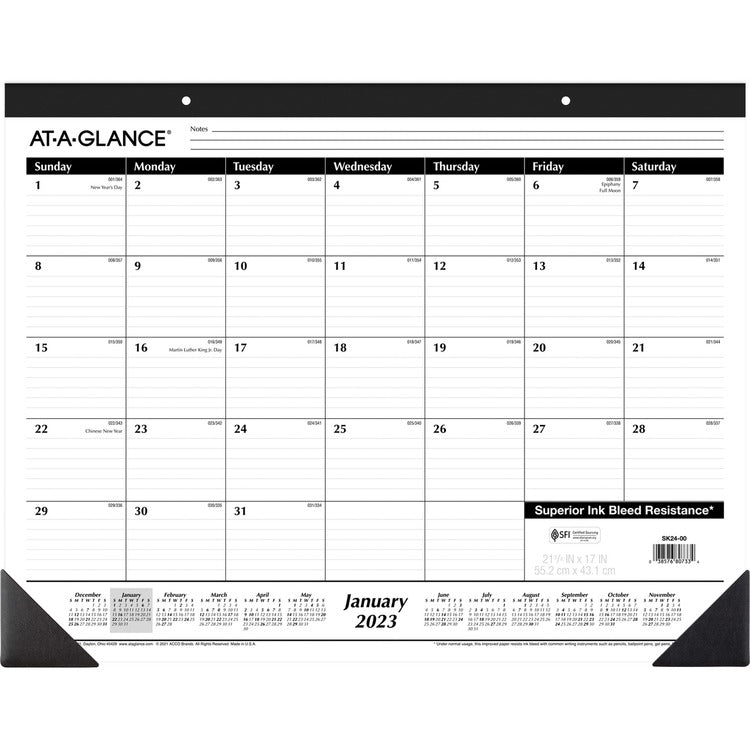 At-A-Glance Monthly Desk Pad Calendar [SKU - AAGSK2400]EA