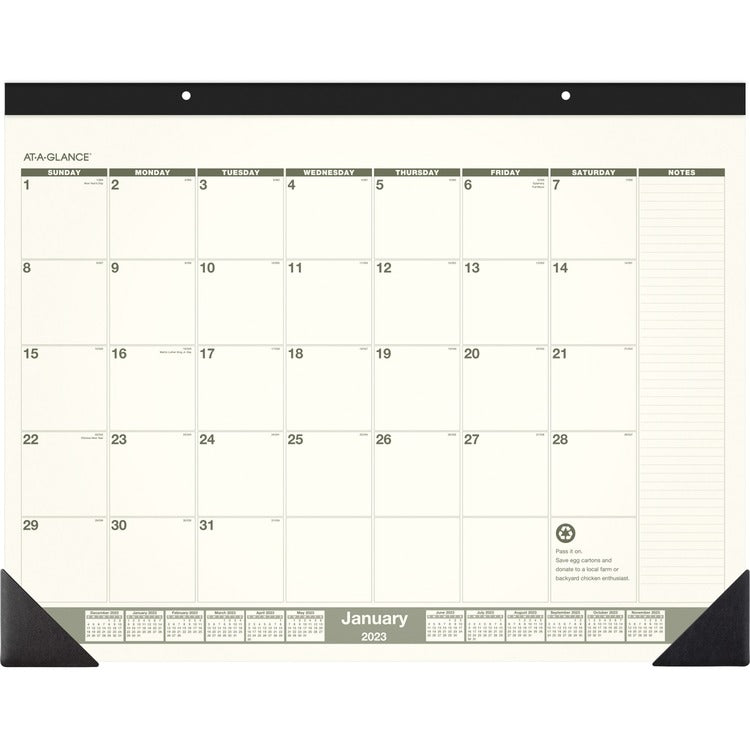 At-A-Glance Recycled Green Living Desk Pad [SKU - AAGSK32G00]EA