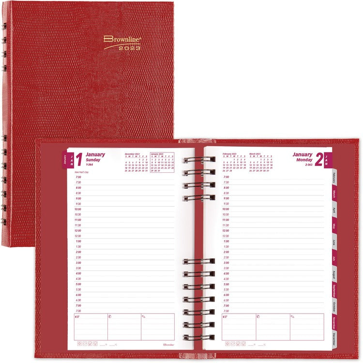 Blueline Brownline Coilpro Daily Appointment Planner [SKU - REDCB634CRED]EA