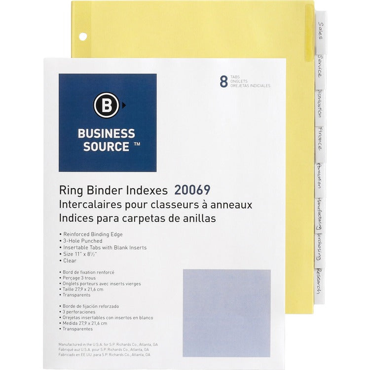 Business Source Buff Stock Ring Binder Indexes [SKU - BSN20069]ST