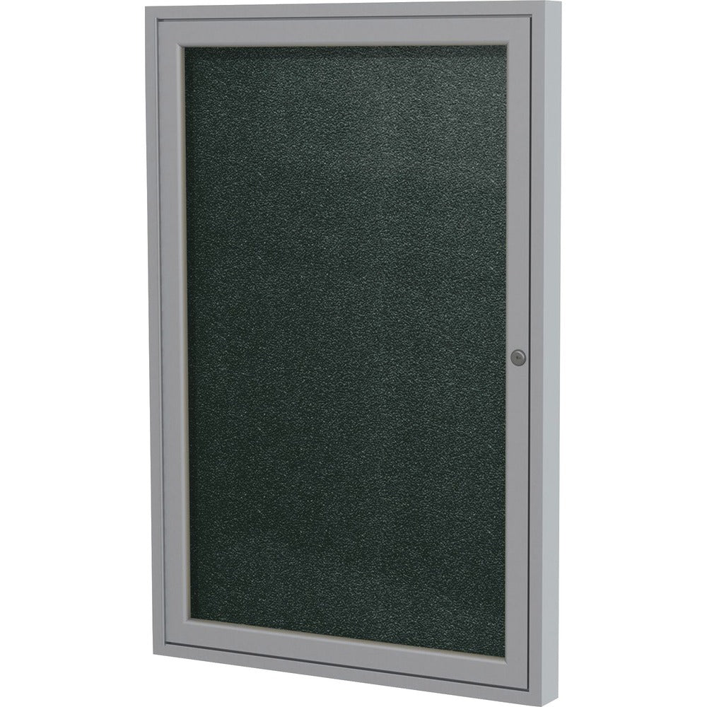 Ghent 1 Door Enclosed Vinyl Bulletin Board with Satin Frame [SKU - GHEPA12418VX183]EA
