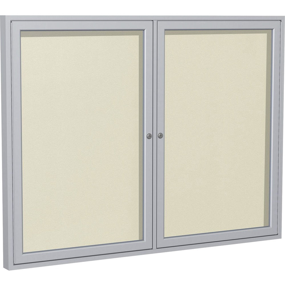 Ghent 2 Door Enclosed Vinyl Bulletin Board with Satin Frame [SKU - GHEPA23648VX185]EA