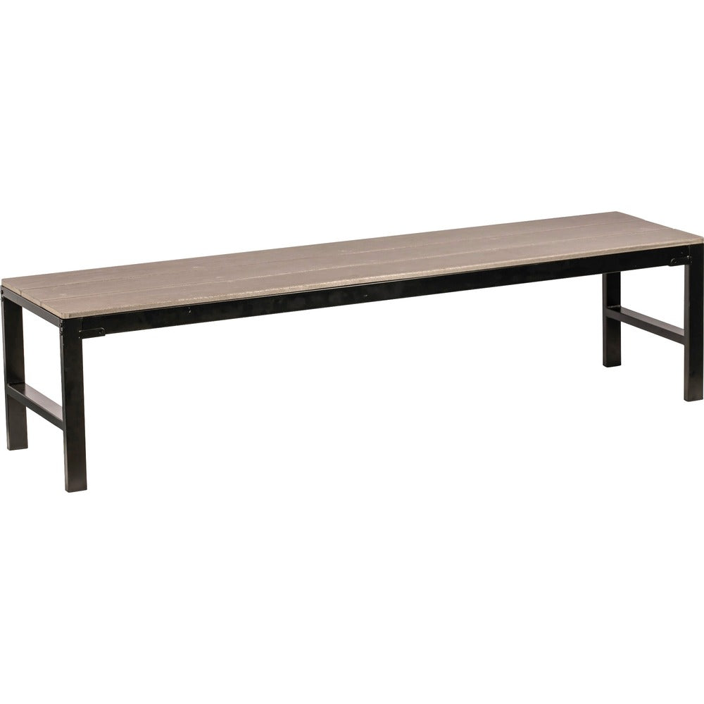 Lorell Charcoal Faux Wood Outdoor Bench [SKU - LLR42689]EA