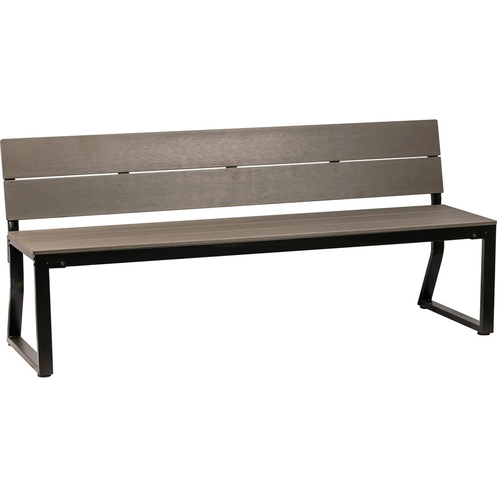 Lorell Charcoal Outdoor Bench with Backrest [SKU - LLR42691]EA