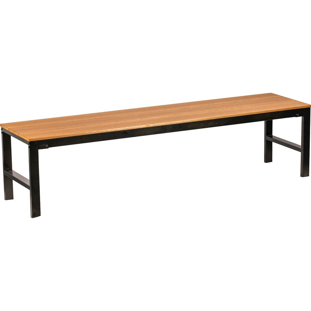 Lorell Teak Faux Wood Outdoor Bench [SKU - LLR42688]EA