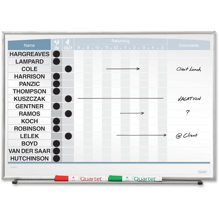 Quartet Matrix 15-employee In/Out Board [SKU - QRT33704]EA