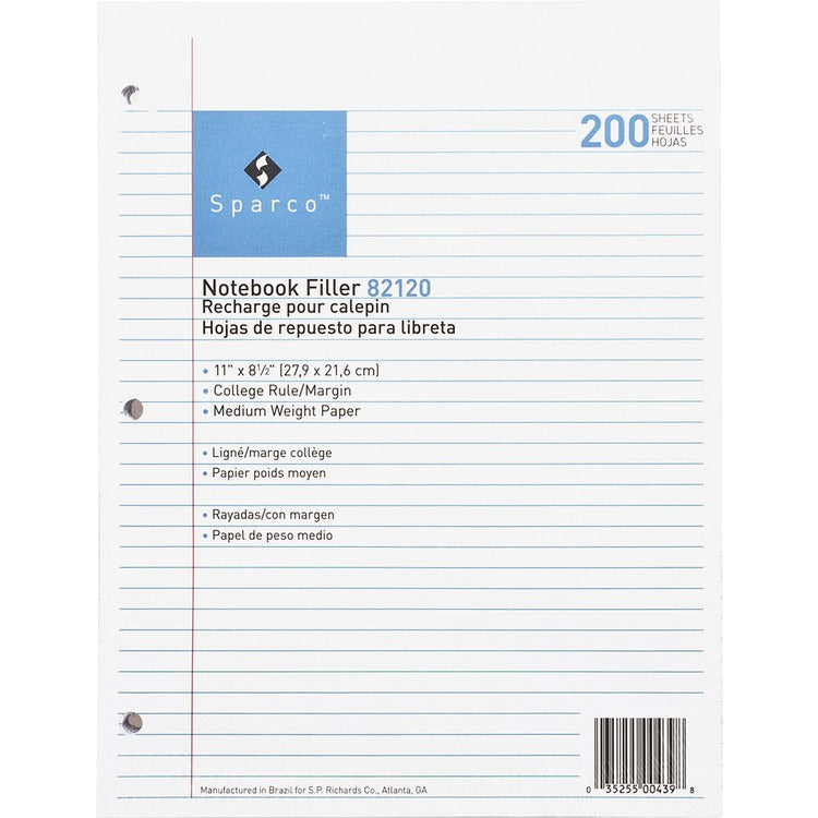 Sparco Notebook Filler Paper - Letter [SKU - SPR82120]PK